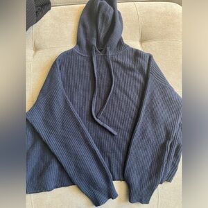 Jenni Kayne Cashmere Fisherman Hoodie Navy XS